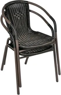 GARTHEN Kerti rattan szék 73x53x60 cm sötétbarna