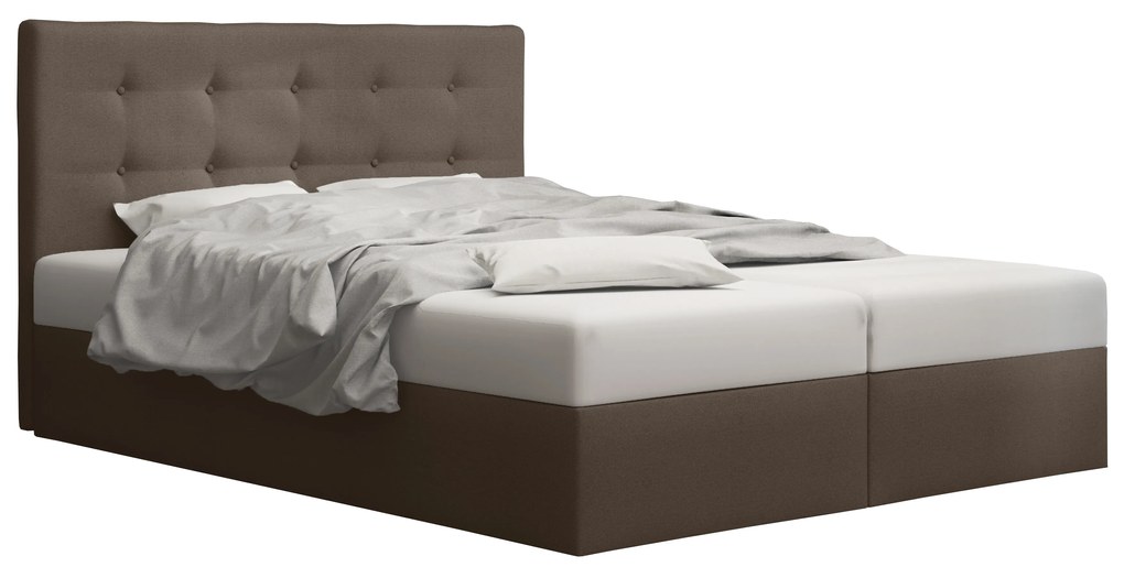 Franciaágy  Boxspring 160 cm Duel 1 (barna) (matraccal és tárolóhellyel). 1046429