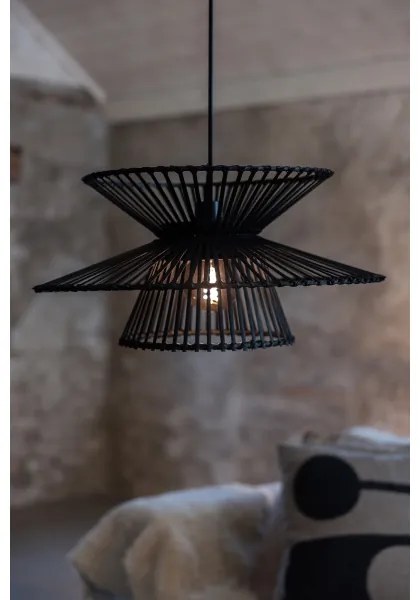 Markslöjd 108784 - Csillár zsinóron DUPLICI 1xE27/40W/230V fekete/bambusz