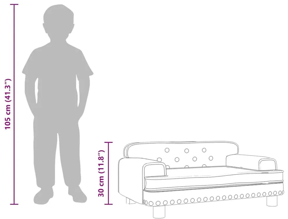 kávészínű műbőrkanapé 70 x 45 x 30 cm