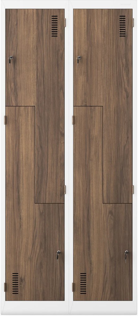 L alakú öltözőszekrény, fehér, dió, 800x1850x450 mm: JULIA Eco Design