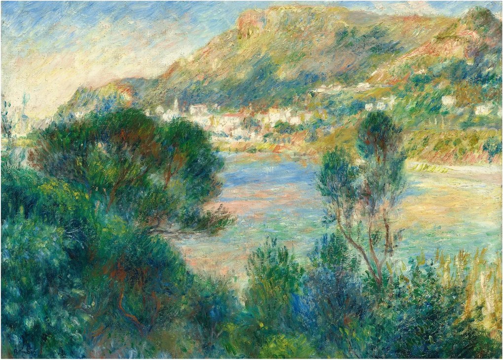 Üveg kép - Auguste Renoir, View of Monte Carlo from Cap Martin, reprodukciók (70x50 cm)