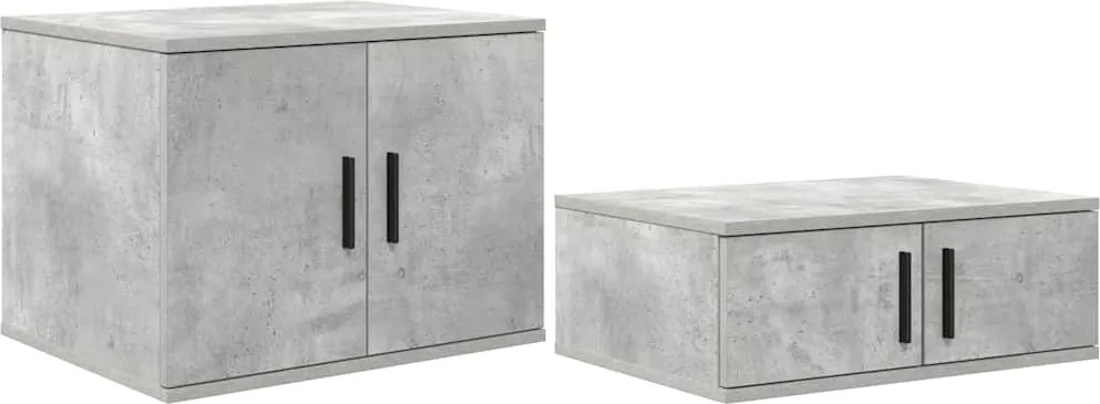 vidaXL Tárolószekrény 2 pcs Beton Szürke 103 x 41 x 40 cm Faanyag