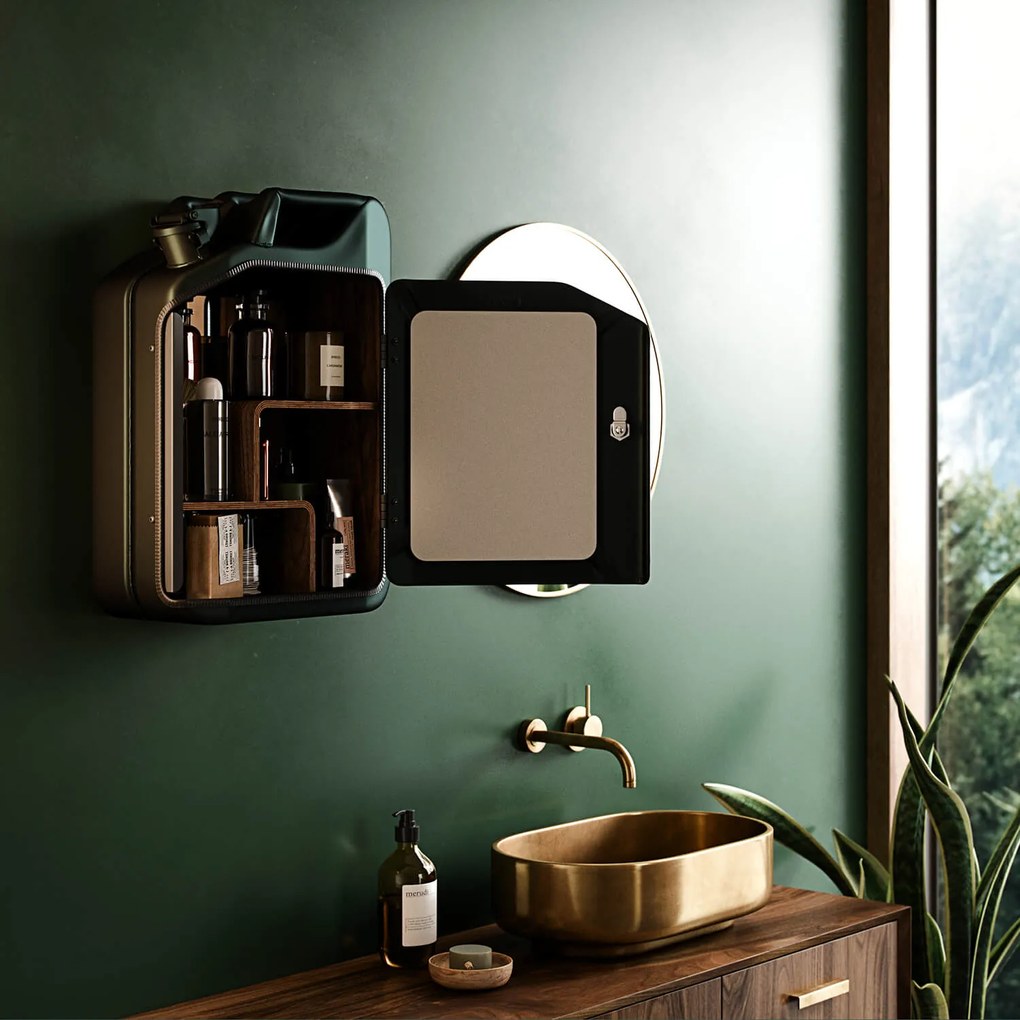 Koupelnová skříňka / kanistr - Bathroom Cabinet, Army Green, 6 variant - Danish Fuel Variáns: Oak