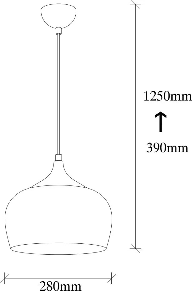 Sağlam 3761 réz-arany fém függőlámpa, Ø28 cm