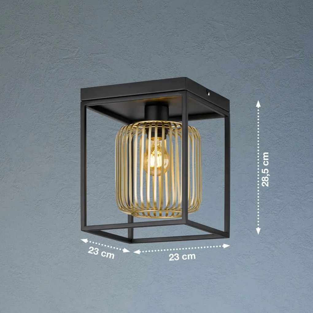 FISCHER & HONSEL 21294 CAYDO Loft Mennyezeti Lámpa Bézs, Fekete, Szürke E27 IP20