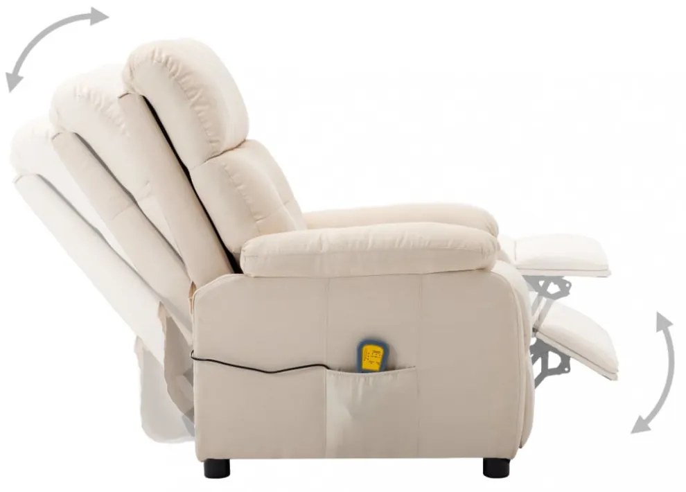 krémszínű szövet masszázsfotel