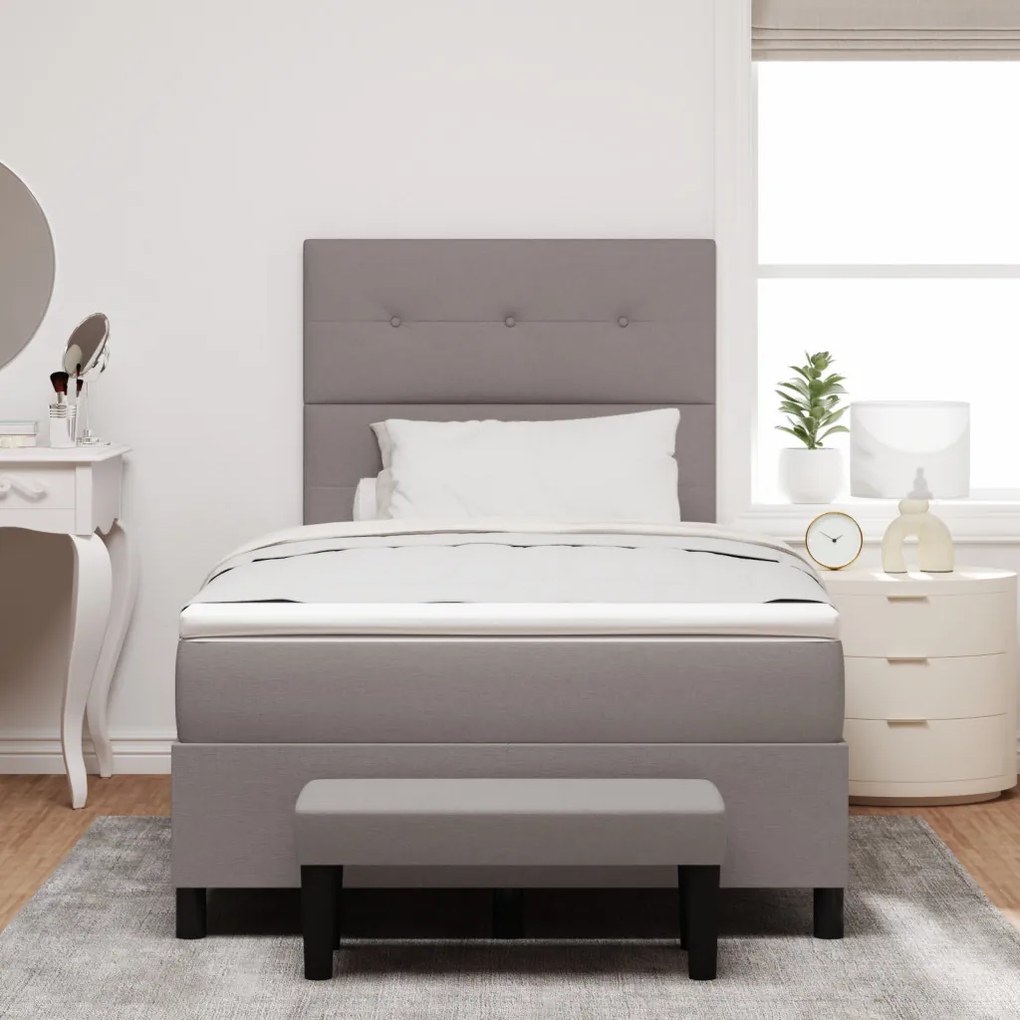 Box Spring Ágy Matraccal és Pad Taupe 120x190 cm Szövet
