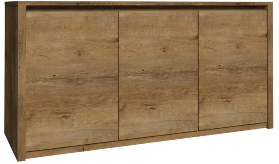 Komód 3- ajtós, tölgyfa lefkas, MONTANA K3D