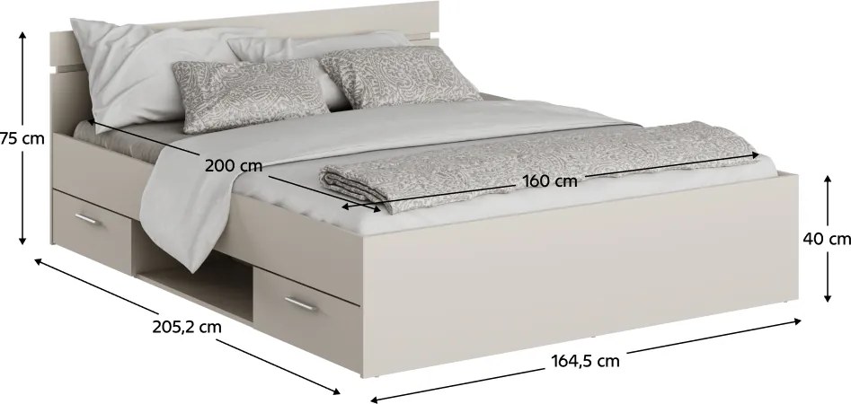 Ágykeret, 160x200, kasmír, MICHIGAN NEW