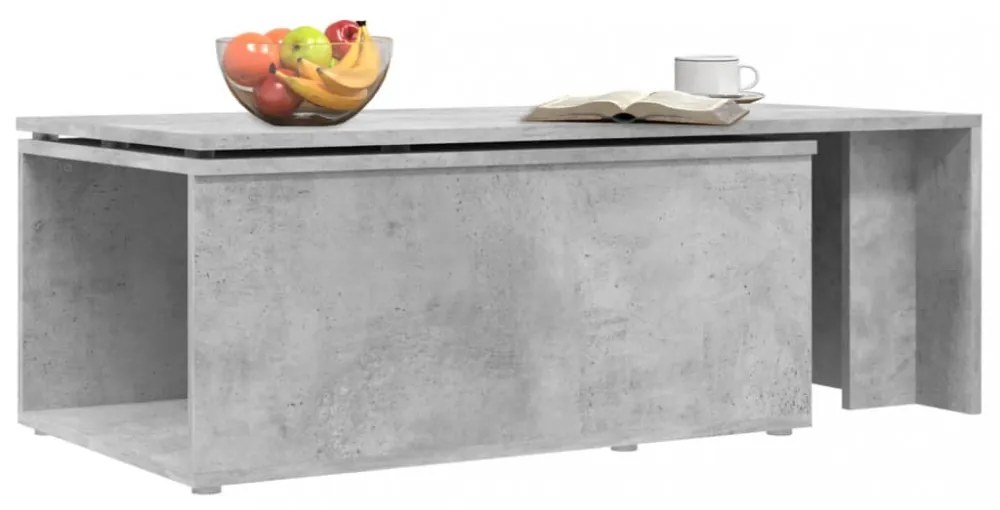 betonszürke szerelt fa dohányzóasztal 150 x 50 x 35 cm