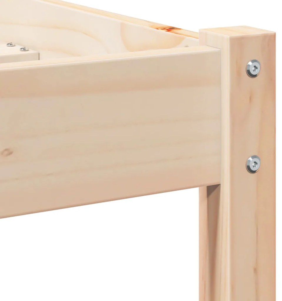 Ágykeret fejtámlával Barna 220 x 160 cm Tömör fenyőfa