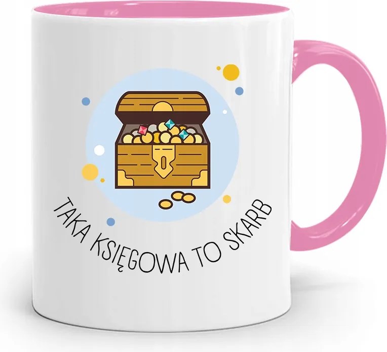 Rózsaszín Bögre Ajándék Könyvelőnek, fényképes nyomattal