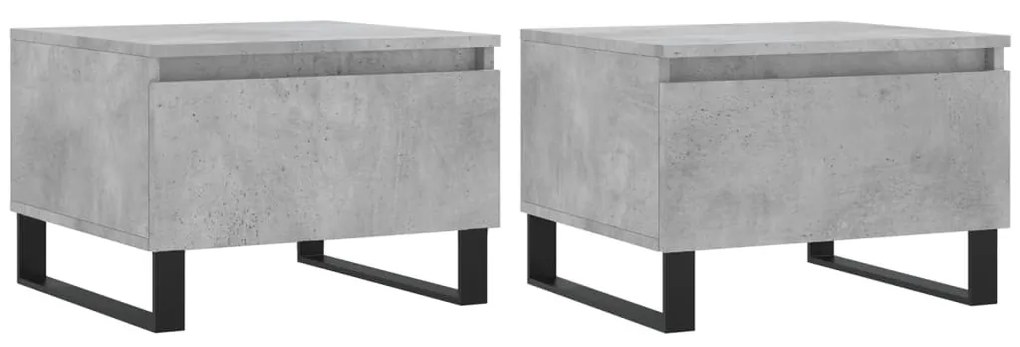 2 db betonszürke szerelt fa dohányzóasztal 50 x 46 x 35 cm