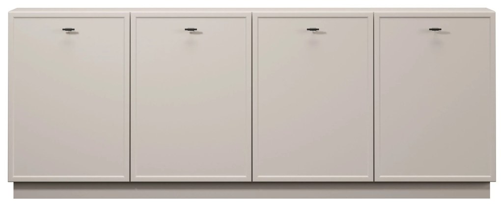 Lorini négyajtós komód 200 cm - kasmír / fekete T-bar fogantyúk