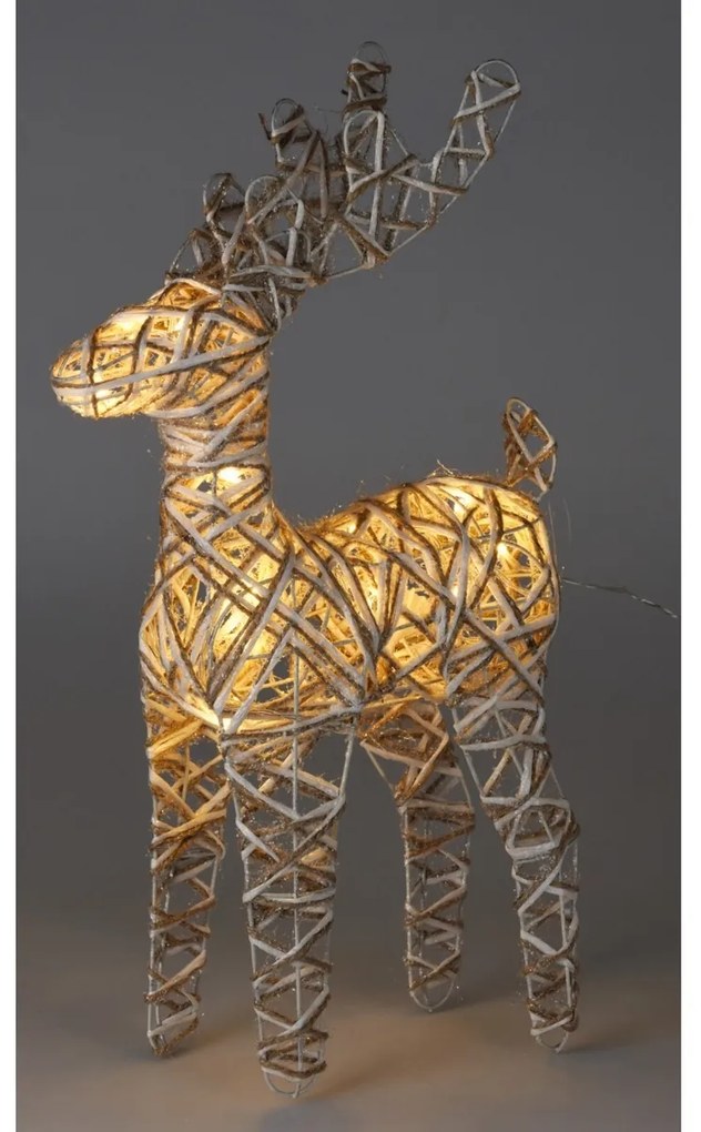 Karácsonyi Greyse LED rénszarvas szürke, 50 cm-es