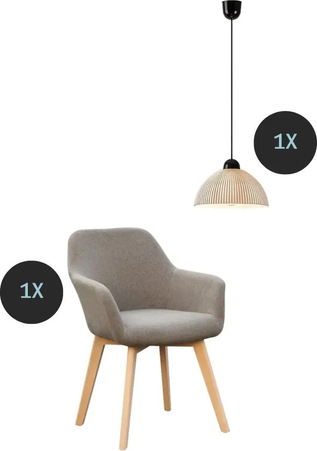 Home staging 2 részes skandináv szett - 1db clorin new fotel 1db rabalux avenora függeszték