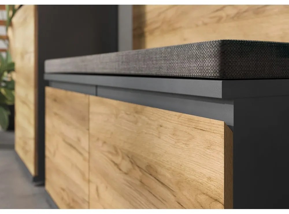 Ülőkés cipőtartó tölgyfa dekorral Lissabon - Germania