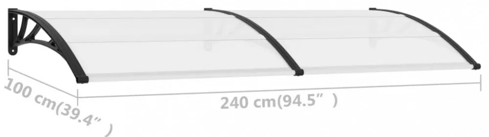 PC ajtó előtető 240 x 100 cm