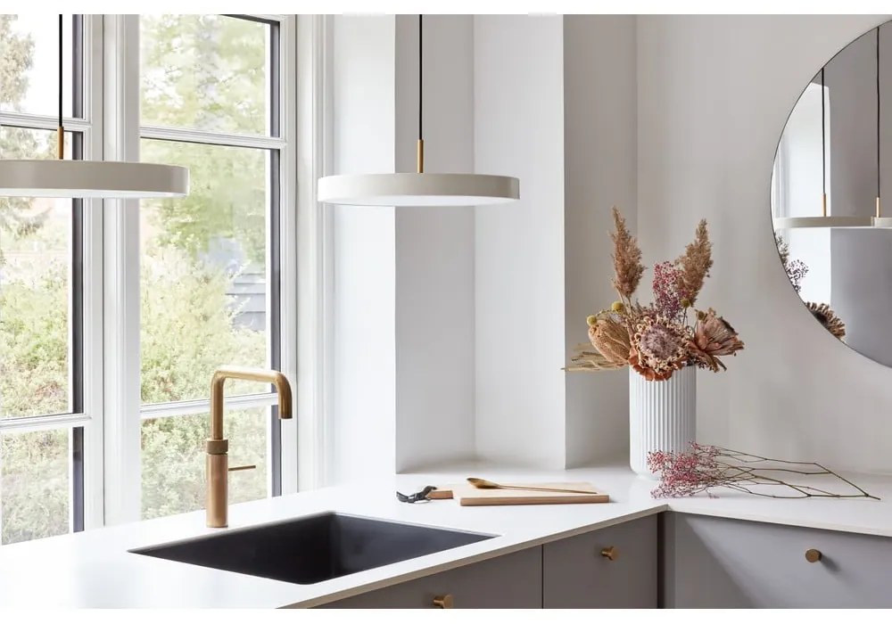 Krémszínű LED dimmelhető függőlámpa fém búrával ø 43 cm Asteria Plus Medium – UMAGE