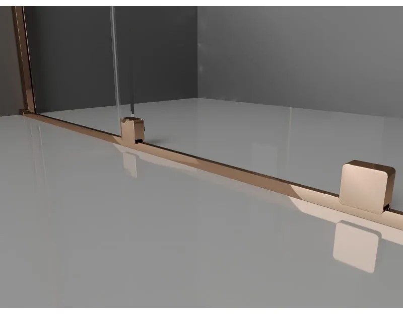 Mexen Velar Duo, tolózuhanyajtó nyitáshoz 140 cm, 8 mm-es matt üveg, rózsaszín arany, 871-140-000-32-60