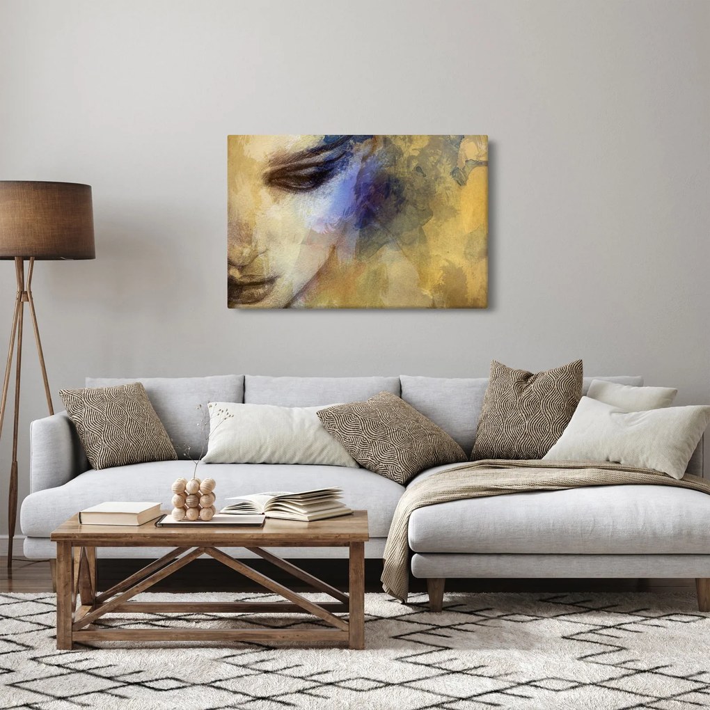 Kép - női portré, rajz (90x60 cm)
