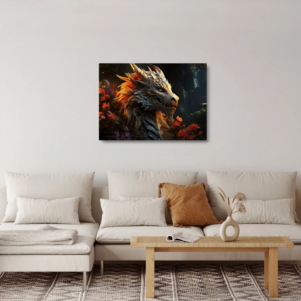 Üveg kép - Sárkány (70x50 cm)