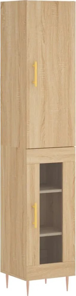 vidaXL sonoma tölgy szerelt fa magasszekrény 34,5x34x180 cm