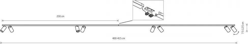 Mennyezeti Lámpa Fekete MONO
