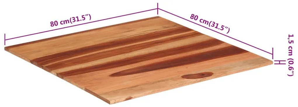 tömör akácfa asztallap 15-16 mm 80 x 80 cm