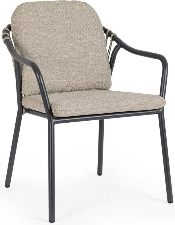 Világosbarna fém kerti szék Edvige – Bizzotto