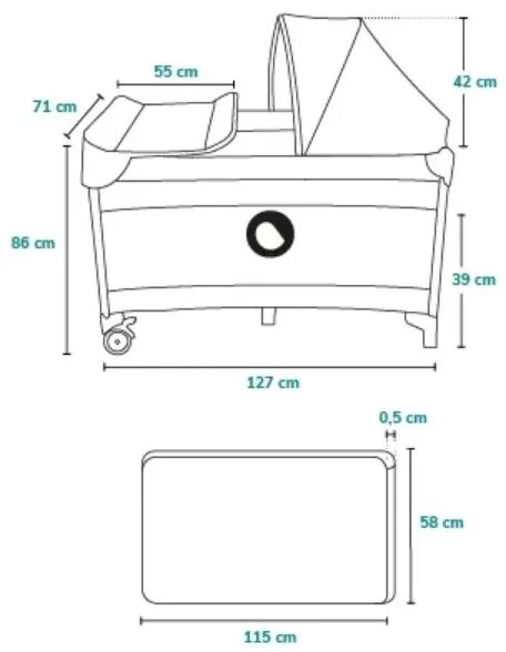 Lionelo - Utazó kiságy SVEN PLUS szürke