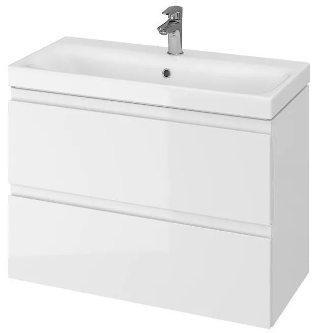 Cersanit S801-225-DSM - Falra szerelhető fürdőszobai szekrény mosdóval MODUO SLIM fehér