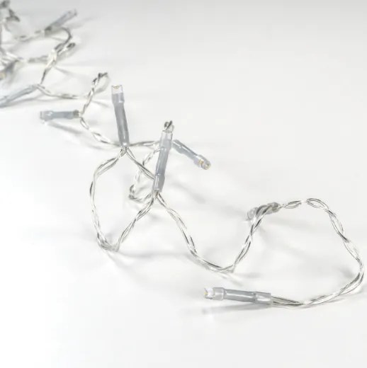 Karácsonyi LED lánc 2x50 dióda 5 m időzítő  meleg fehér