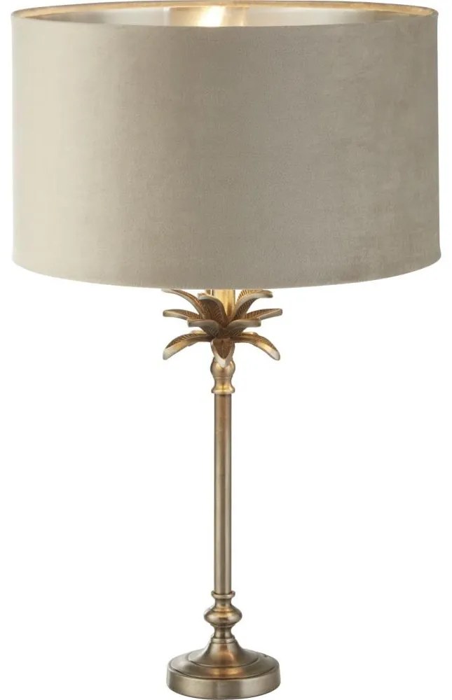 Searchlight EU81210TA - Asztali lámpa PALM 1xE27/10W/230V bézs/króm