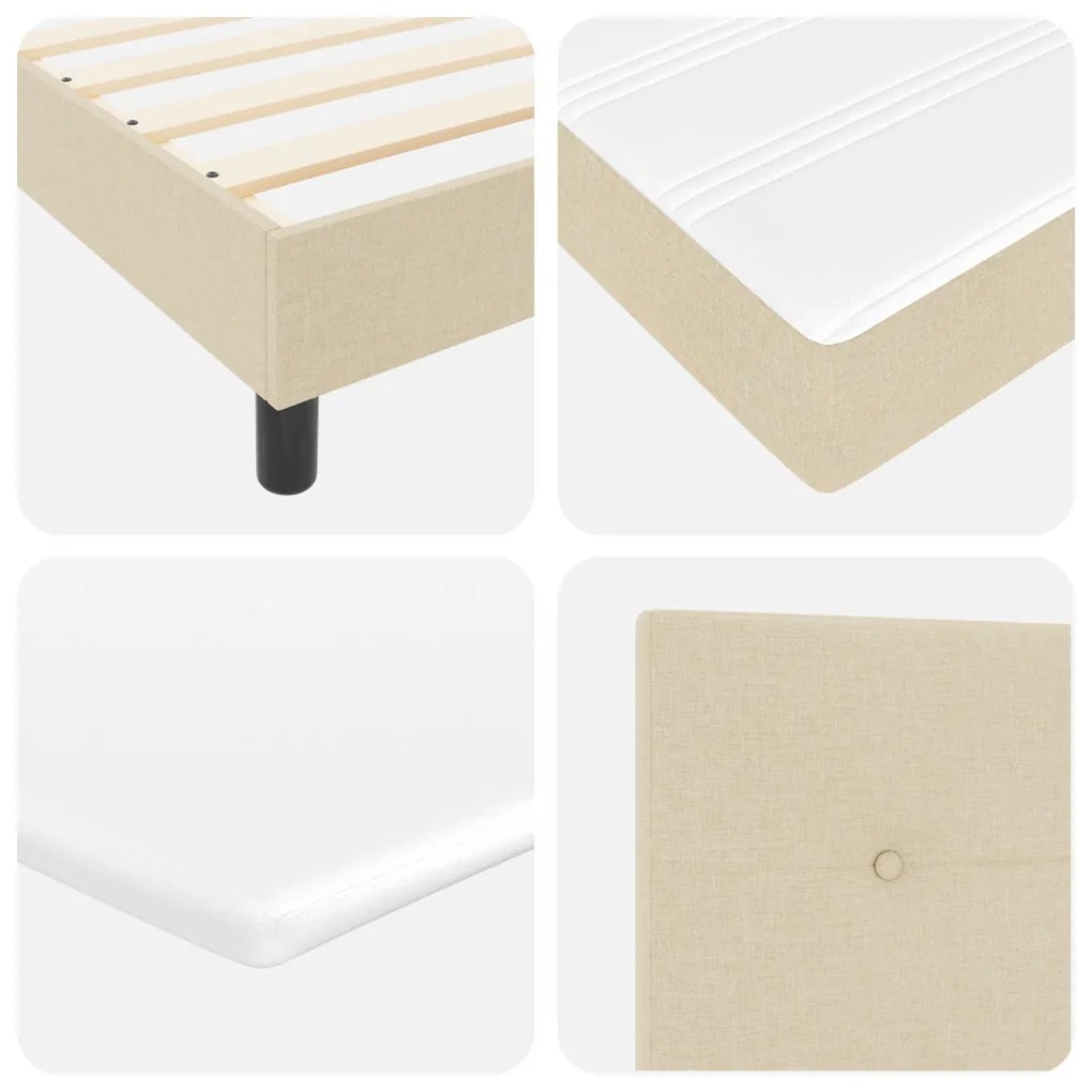 Boxspring Ágy Matraccal Krém 140x200 cm Szövet