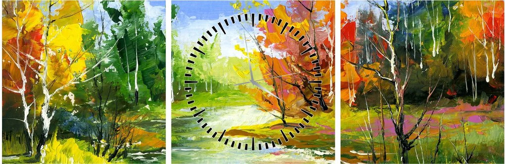 Kép - Tájfestés (órával) (90x30 cm)