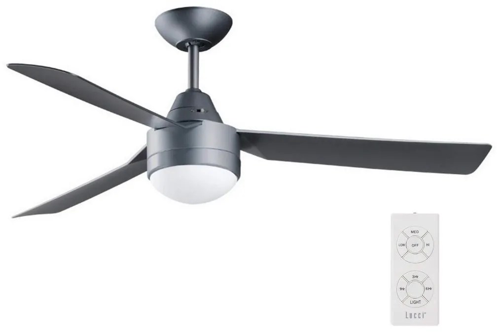 BAYSIDE 531017 - Mennyezeti ventilátor MEGARA 2xE14/15W/230V antracit + távirányító