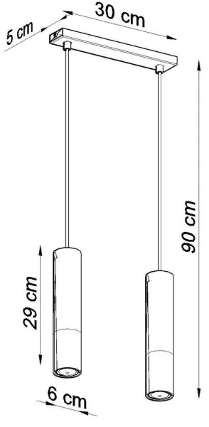 Sollux SL.0953 - Csillár zsinóron LOOPEZ 2xGU10/10W/230V fekete/arany