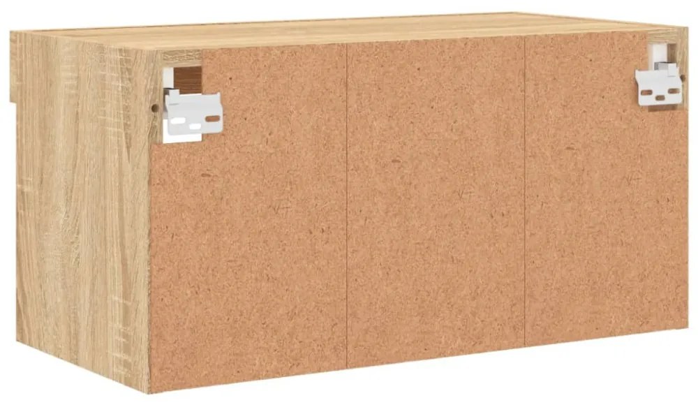 sonoma tölgy színű TV-szekrény LED-világítással 60 x 30 x 30 cm