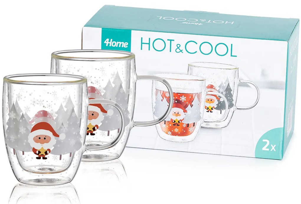 4Home Hot&Cool Mug Santa thermo pohár 270 ml,2 db