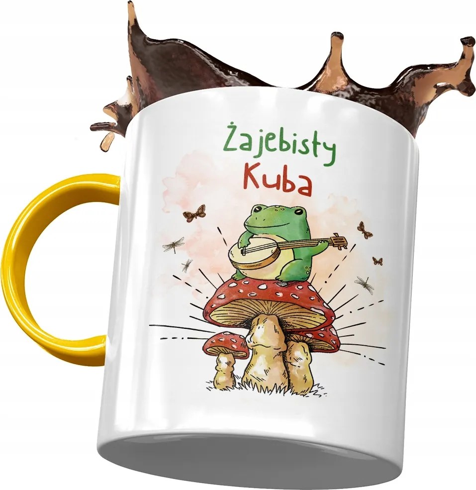 Sárga Bögre Jakab Kuba Férj Kolléga Ajándék Nyomtatott Fotóval