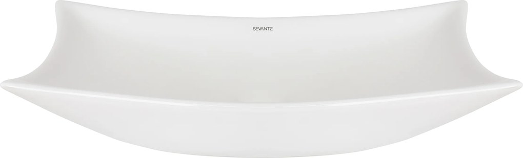 Mosdókagyló Kerámia Asztali Fehér Téglalap Alakú Szabadon Álló