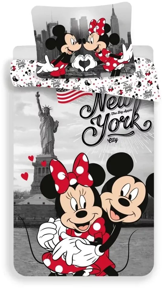 Disney Minnie és Mickey ágyneműhuzat New York 140x200cm 60x80cm