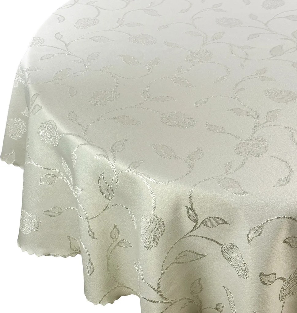 Abrosz Foltálló Ecru Virágok Kör átmérő 130 cm