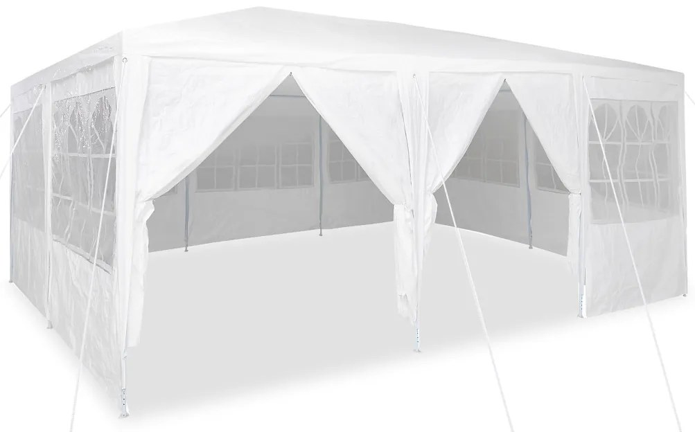 Parti Pavilon 10 Oldalfallal - Fehér 6x4 m PE