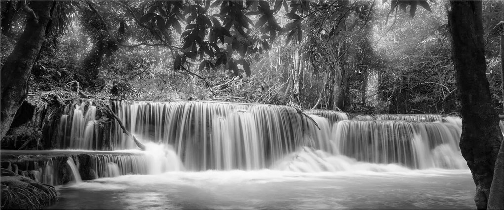 Kép - Fekete-fehér vízesés (120x50 cm)