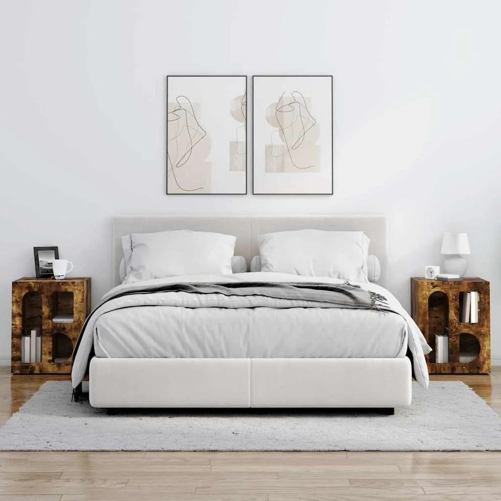 Éjjeli asztal 2 pcs Füstölt tölgy 40 x 35 x 50 cm Faanyag
