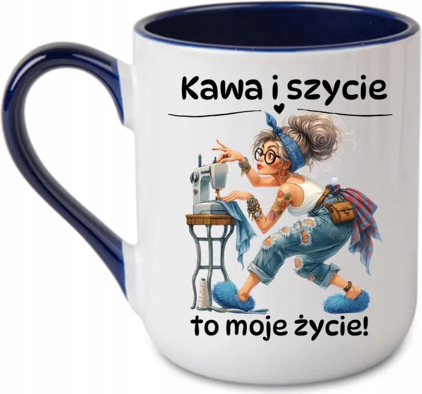 Bögre Kávé és varrás az életem Ajándék a varrónőnek Gránátalma 330 coffee