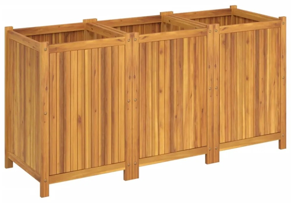 tömör akácfa kerti virágtartó béléssel 150 x 50 x 75 cm